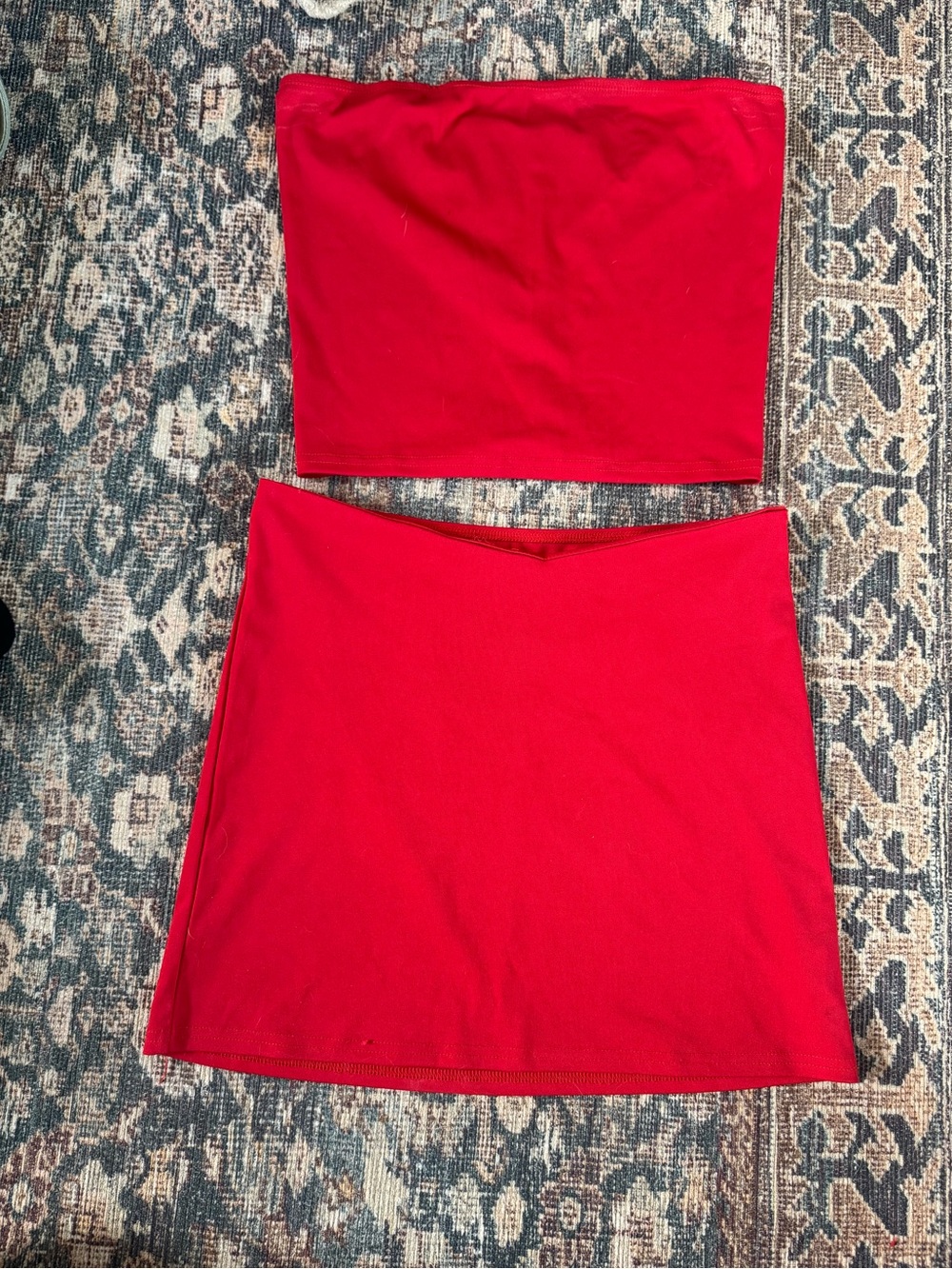 Red Women's Stretch Mini Skirt - Classic Tube Style